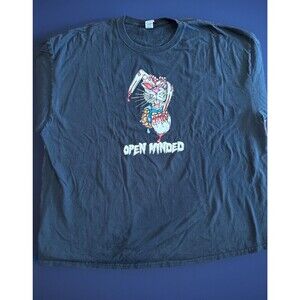 BIG & TALL “Open Minded” TShirt Size 4XL Black Good Used Condition